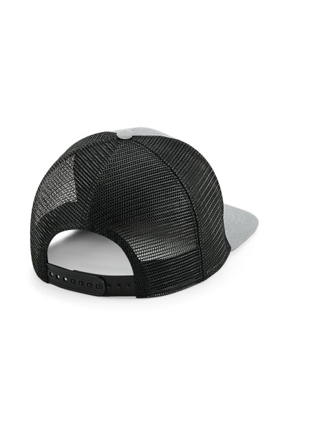 BEECHFIELD ORIGINAL FLAT PEAK 6 PANEL TRUCKER gris/noir personnalisable