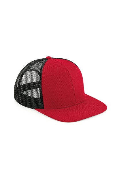 BEECHFIELD ORIGINAL FLAT PEAK 6 PANEL TRUCKER rouge classique/noir personnalisable