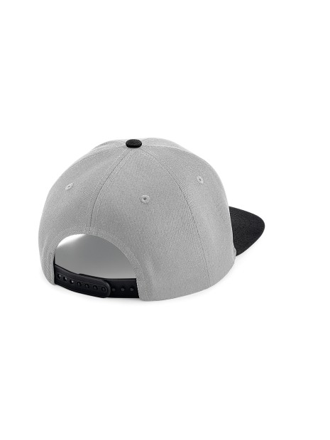 BEECHFIELD ORIGINAL FLAT PEAK 6 PANEL SNAPBACK gris/noir personnalisable