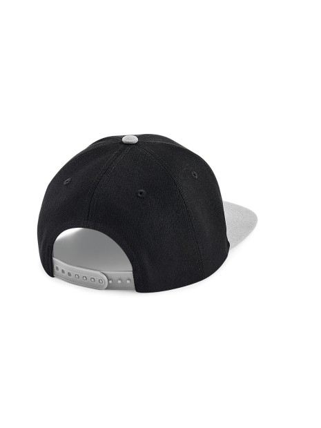 BEECHFIELD ORIGINAL FLAT PEAK 6 PANEL SNAPBACK noir/gris personnalisable