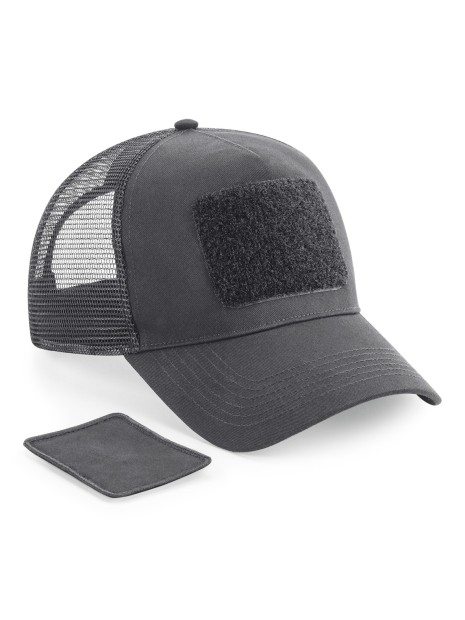 BEECHFIELD Casquette Filet Réglable à l'Arrière avec Patch Amovible gris graphite personnalisable