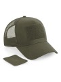 BEECHFIELD Casquette Filet Réglable à l'Arrière avec Patch Amovible vert militaire personnalisable