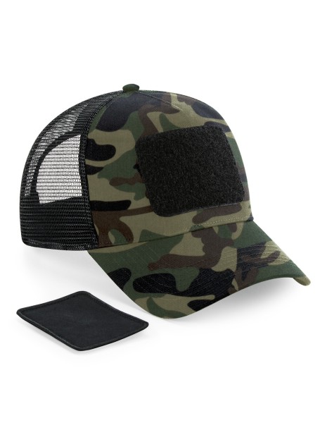 BEECHFIELD Casquette Filet Réglable à l'Arrière avec Patch Amovible JUNGLE CAMO personnalisable