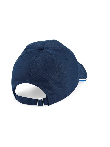 BEECHFIELD AUTHENTIC 5 PANEL CAP - PIPED PEAK french marine/royal brilliant/blanc personnalisable