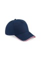 BEECHFIELD AUTHENTIC 5 PANEL CAP - PIPED PEAK FRENCH MARINE/ROUGE CLASSIQUE/BLANC personnalisable