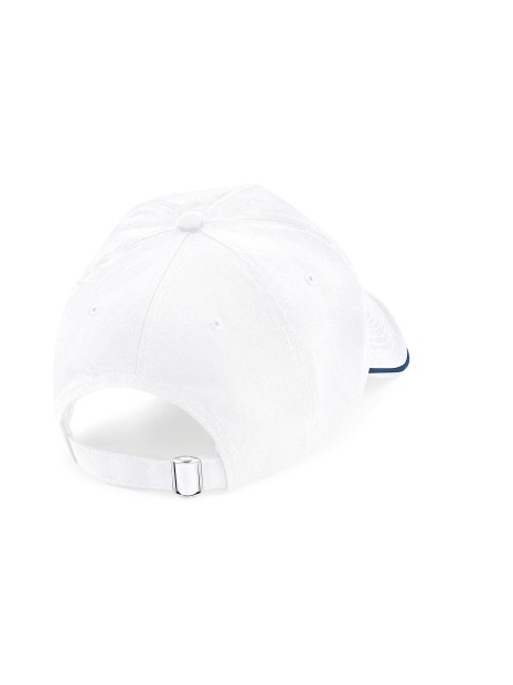 BEECHFIELD AUTHENTIC 5 PANEL CAP - PIPED PEAK blanc/french marine personnalisable