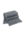 BEECHFIELD CABLE KNIT MELANGE SCARF gris clair personnalisable