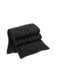 BEECHFIELD CABLE KNIT MELANGE SCARF noir personnalisable