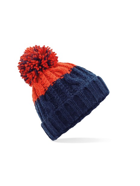 BEECHFIELD APRES BEANIE oxford navy/fire red personnalisable