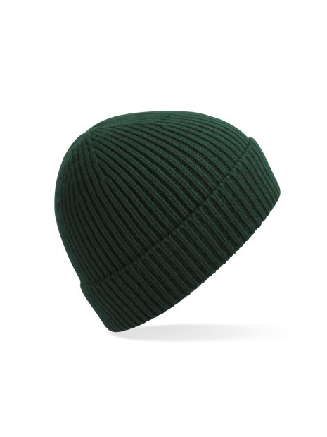 BEECHFIELD ENGINEERED KNIT RIBBED BEANIE vert bouteille personnalisable