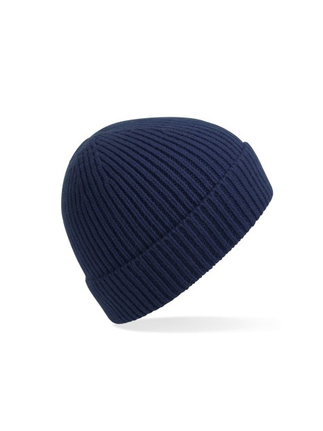 BEECHFIELD ENGINEERED KNIT RIBBED BEANIE oxford navy personnalisable