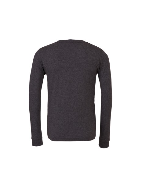 BELLA-CANVAS UNISEX JERSEY LONG SLEEVE TEE gris foncé chiné personnalisable