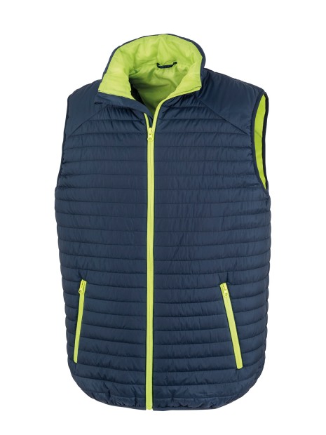 RESULT Bodywarmer THERMOQUILT recyclé Navy / Lime personnalisable