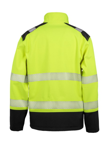 RESULT Printable Ripstop Safety Softshell jaune fluo/noir personnalisable