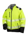 RESULT Printable Ripstop Safety Softshell jaune fluo/noir personnalisable