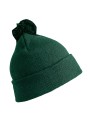 RESULT Bonnet pompon BEANIE vert bouteille personnalisable