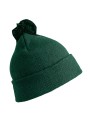 RESULT Bonnet pompon BEANIE vert bouteille personnalisable