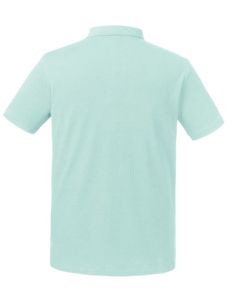 Polos à personnaliser RUSSELL MEN'S PURE ORGANIC POLO aqua