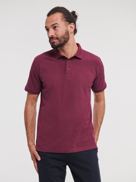 Polos à personnaliser RUSSELL MEN'S PURE ORGANIC POLO bordeaux