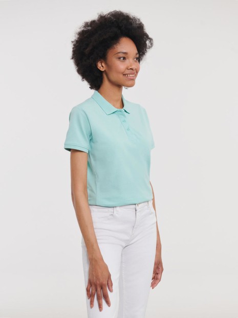 Polos à personnaliser RUSSELL LADIES' PURE ORGANIC POLO aqua