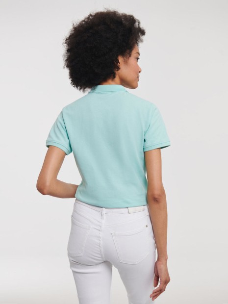 Polos à personnaliser RUSSELL LADIES' PURE ORGANIC POLO aqua
