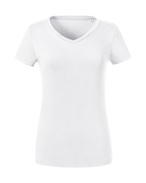RUSSELL LADIES' PURE ORGANIC V-NECK T-Shirt personalisierbar