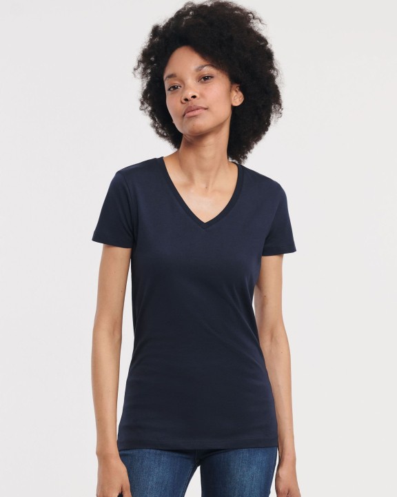 RUSSELL LADIES' PURE ORGANIC V-NECK T-Shirt personalisierbar