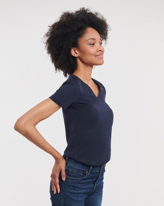 RUSSELL LADIES' PURE ORGANIC V-NECK T-Shirt personalisierbar