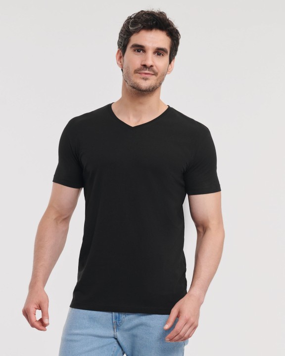 RUSSELL MEN'S PURE ORGANIC V-NECK T-Shirt personalisierbar