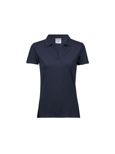 TEE JAYS WOMENS LUXURY STRETCH V-NECK POLO bleu marine personnalisable