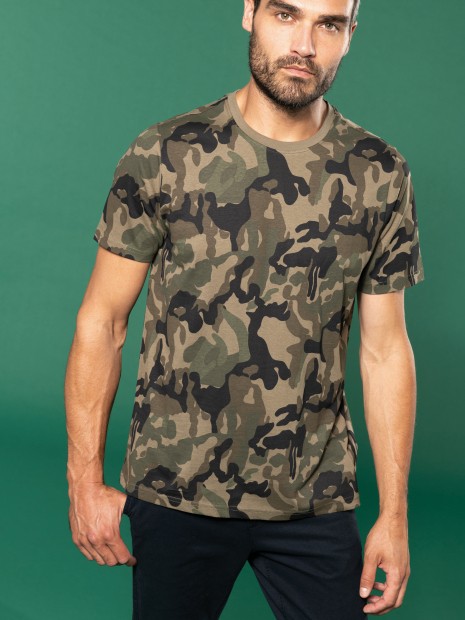 T-Shirts à personnaliser KARIBAN T-shirt camo manches courtes homme 