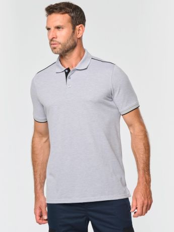 WK. DESIGNED TO WORK Polo Day To Day contrasté manches courtes homme