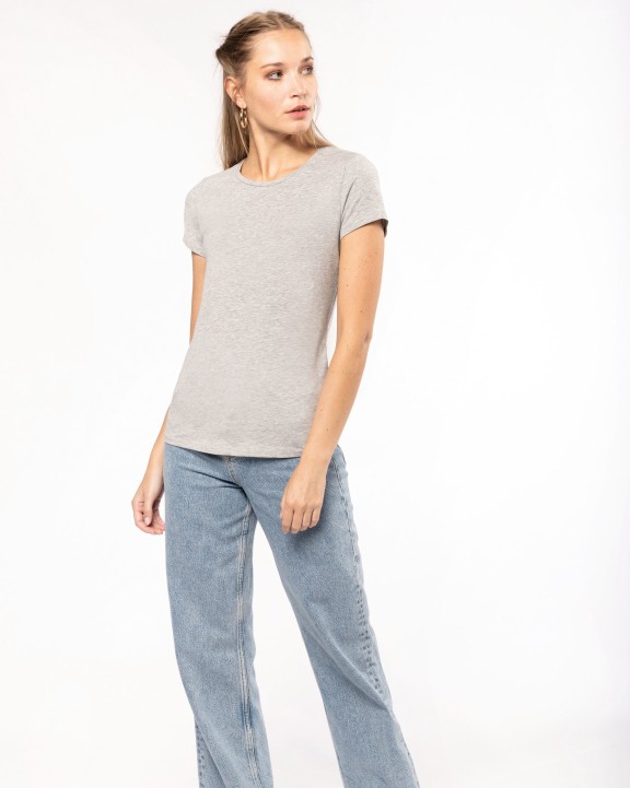 T-shirt KARIBAN Dames-t-shirt ronde hals korte mouwen voor bedrukking &amp; borduring