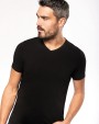 KARIBAN Kurzarm-T-Shirt mit V-Ausschnitt T-Shirt personalisierbar