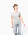KARIBAN Kurzarm-Damen-T-Shirt mit V-Ausschnitt T-Shirt personalisierbar