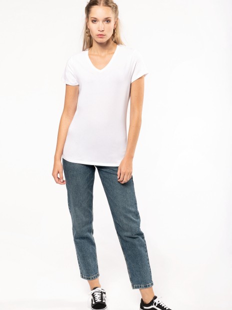 T-Shirts à personnaliser KARIBAN T-shirt col V manches courtes femme 