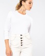 T-shirt KARIBAN Dames-t-shirt ronde hals lange mouwen voor bedrukking &amp; borduring