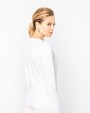 T-shirt KARIBAN Dames-t-shirt ronde hals lange mouwen voor bedrukking &amp; borduring