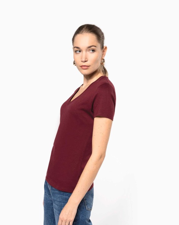 KARIBAN Damen-T-Shirt BIO150 IC mit V-Ausschnitt T-Shirt personalisierbar
