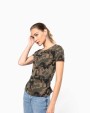 KARIBAN Damen-T-Shirt Camo mit kurzen Ärmeln T-Shirt personalisierbar
