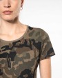KARIBAN Damen-T-Shirt Camo mit kurzen Ärmeln T-Shirt personalisierbar