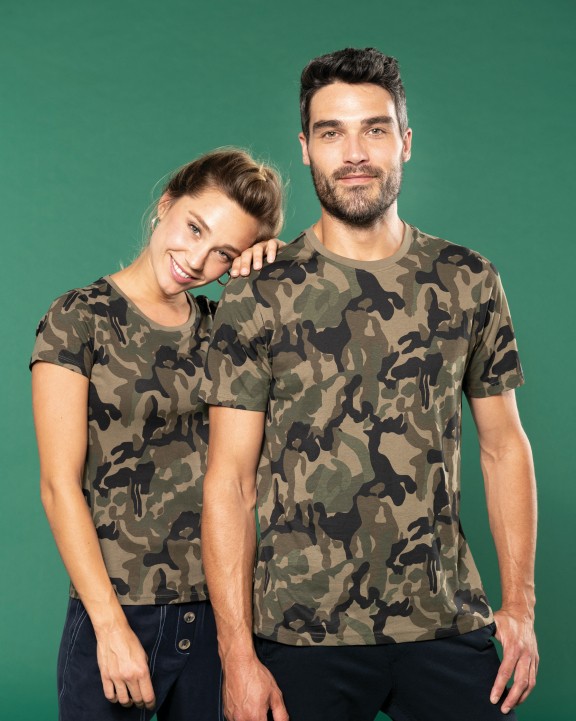 T-shirt personnalisable KARIBAN T-shirt camo manches courtes femme