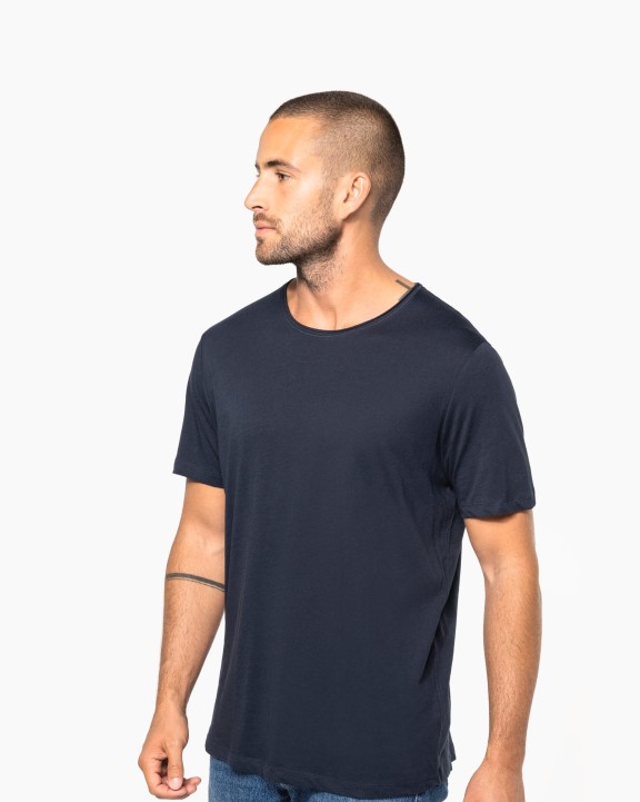 T-shirt KARIBAN Bio T-shirt kraag met onafgewerkte rand korte mouwen voor bedrukking &amp; borduring