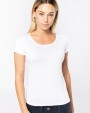 KARIBAN Bio-T-Shirt für Damen mit kurzen Ärmeln und ungesäumtem Halsausschnitt T-Shirt personalisierbar