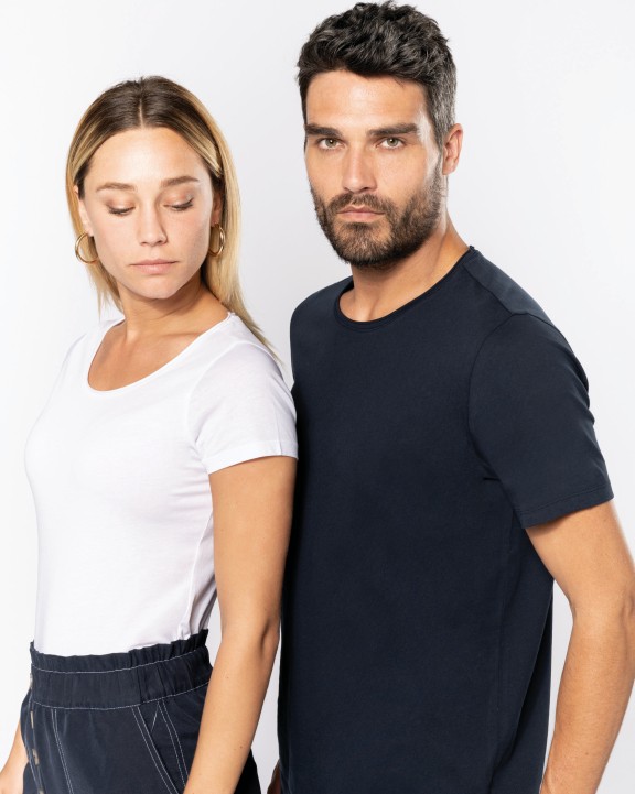 KARIBAN Bio-T-Shirt für Damen mit kurzen Ärmeln und ungesäumtem Halsausschnitt T-Shirt personalisierbar