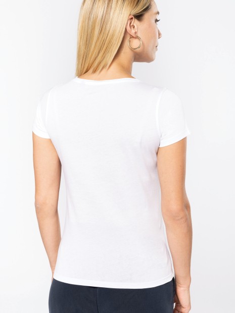 T-Shirts à personnaliser KARIBAN T-shirt Bio col à bords francs manches courtes femme 