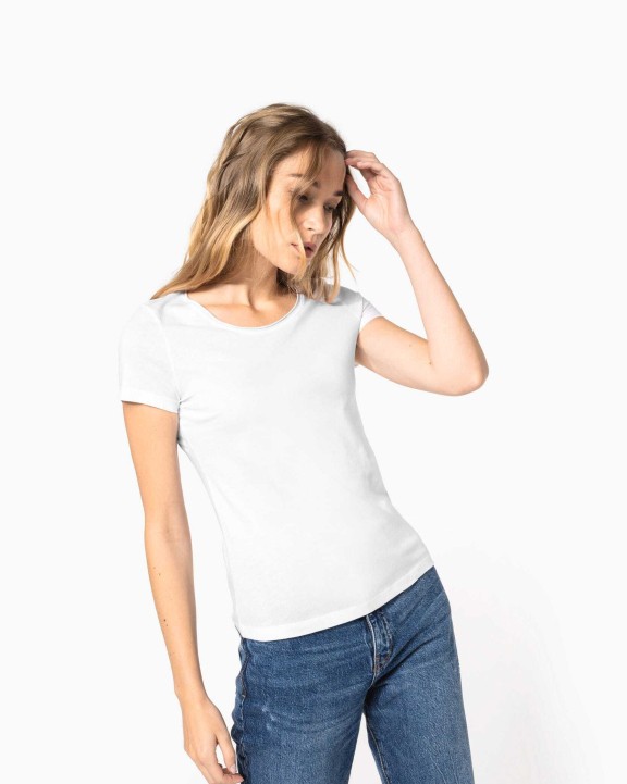 T-shirt personnalisable KARIBAN T-shirt Bio col à bords francs manches courtes femme