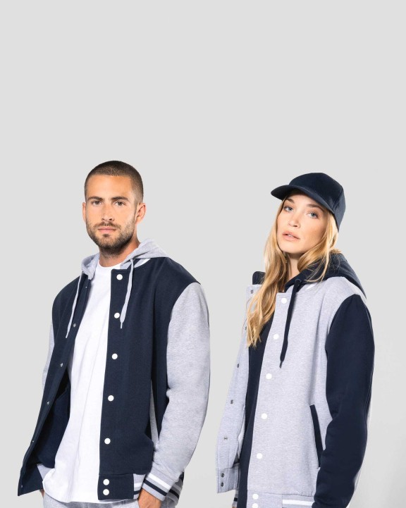 KARIBAN Unisex College Jacke mit Kapuze Jacke personalisierbar