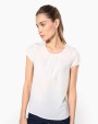 T-shirt KARIBAN Damesblouse in crêpe met korte mouwen voor bedrukking &amp; borduring