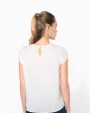 KARIBAN Kurzarm-Kreppbluse für Damen T-Shirt personalisierbar